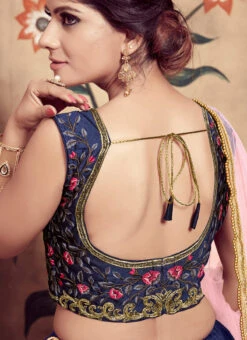 Navy Blue Art Silk A Line Lehenga Party Wear -C Bazaar Shop navy blue art silk a line lehenga ghsprp8745 b