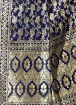 Navy Blue Art Silk Benarasi Dupatta Party Wear
