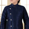 Navy Blue Art Silk Indowestern Sherwani Set Wedding Wear