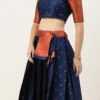 Navy Blue Art Silk Zari A Line Lehenga Festive Wear