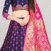 Navy Blue Banarasi Silk Brocade Work A Line Lehenga Choli Festive Wear