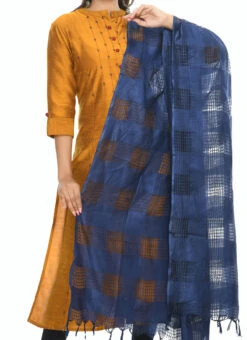 Navy Blue Cotton Dupatta Festive Wear
