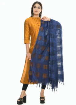 Navy Blue Cotton Dupatta Festive Wear -C Bazaar Shop navy blue cotton dupatta dpdmfmfd013 u