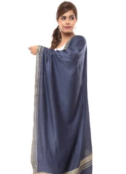 Navy Blue Cotton Slub Weaving Work Dupatta Work Wear -C Bazaar Shop navy blue cotton slub weaving work dupatta dpdmimfd090 b