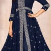Navy Blue Georgette Embroidered Anarkali Suit Party Wear
