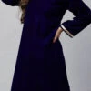Navy Blue Velvet Kurta Palazzo Set Work Wear