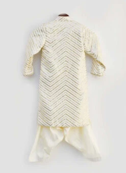 Off White Cotton Embroidery Kurta Pyjama Party Wear 5 Off White Cotton Embroidery Kurta Pyjama Party Wear -C Bazaar Shop off white cotton embroidery kurta pyjama kdbdfk2675 b