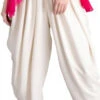 Off White Faux Crepe Patiala Pant Work Wear