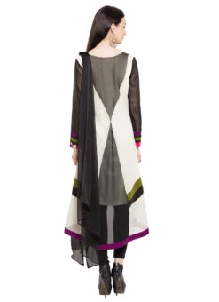 Off White Georgette Anarkali Suit Party Wear -C Bazaar Shop off white georgette anarkali suit slmnc1651 b