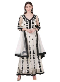 Off White Net Embroidery Anarkali Suit Party Wear 6 Off White Net Embroidery Anarkali Suit Party Wear -C Bazaar Shop off white net embroidery anarkali suit slkifh9900533 u
