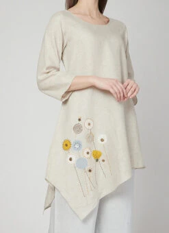 Offwhite Linen Kurta Palazzo Set Work Wear