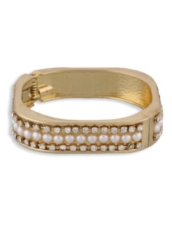 One Stop Fashion Moti N Stone Gold Bracelet Party Wear