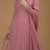 Onion Pink Georgette Embroidered Anarkali Suit Party Wear