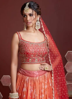 Orange And Red Art Silk Printed Designer Lehenga Choli Festive Wear 7 Orange And Red Art Silk Printed Designer Lehenga Choli Festive Wear -C Bazaar Shop orange and red art silk printed designer lehenga choli ghsak4286103 b