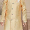 Orange Art Silk Embroidered Sherwani For Boys Festive Wear