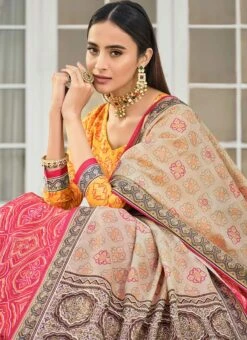 Orange Art Silk Gown Party Wear -C Bazaar Shop orange art silk gown bgwrs47341002 b