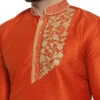 Orange Art Silk Kurta
