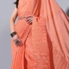 Orange Chinon Crush Saree Party Wear