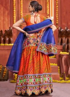 Orange Cotton Embroidery With Mirror Work Chaniya Choli Festive Wear 7 Orange Cotton Embroidery With Mirror Work Chaniya Choli Festive Wear -C Bazaar Shop orange cotton embroidery with mirror work chaniya choli ghska46577007 b