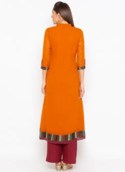 Orange Georgette Embroidered Kurta Palazzo Set Party Wear -C Bazaar Shop orange georgette embroidered kurta palazzo set krsmnc1936 b