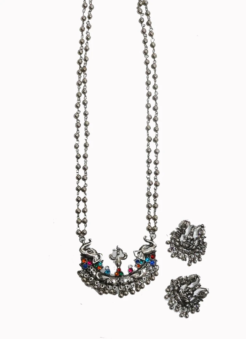 Oxidised Temple Necklace Set Party Wear 2 Oxidised Temple Necklace Set Party Wear - Image 2
