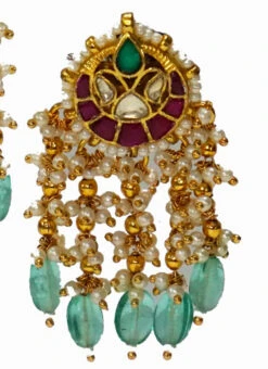 Pachi Pink Green Dangler Party Wear