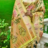 Parrot Green Zari Woven Paithani Silk Saree Festive Wear