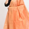Peach Banarasi Silk Weaving Work Dupatta Work Wear