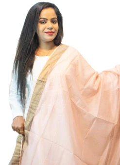 Peach Chanderi Dupatta Festive Wear -C Bazaar Shop peach chanderi dupatta dpsoas1087 b