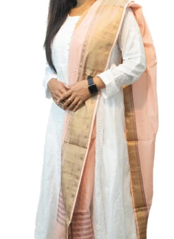 Peach Chanderi Dupatta Festive Wear