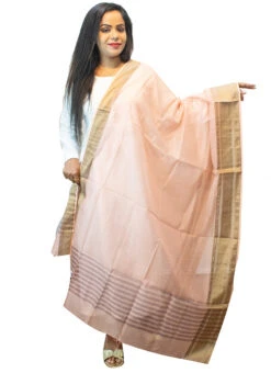 Peach Chanderi Dupatta Festive Wear -C Bazaar Shop peach chanderi dupatta dpsoas1087 u
