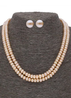 Peach Designer Necklace Set Party Wear -C Bazaar Shop peach designer necklace set jyhjpjun20260 b