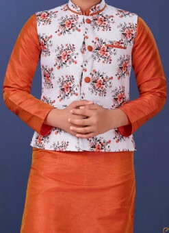 Peach Dhupion Silk Bandi Set