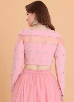 Peach Embroidered Blouse Festive Wear -C Bazaar Shop peach embroidered blouse BLBS02309086 b