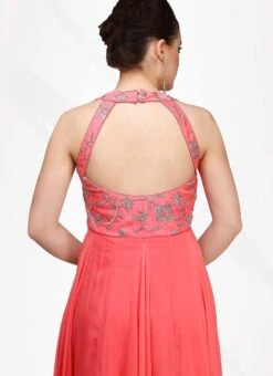 Peach Georgette Designer Anarkali Suit Party Wear -C Bazaar Shop peach georgette designer anarkali suit slsifh11033 b