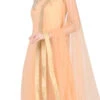 Peach Georgette Embroidery Anarkali Suit Party Wear