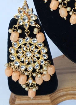 Peach Necklace Set Wedding Wear