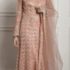 Peach Net Embroidered And Stones Gown Party Wear