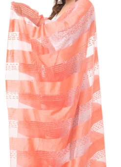 Peach Organza Dupatta After Six Wear