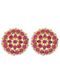 Pink Alloy Moti N Beads Choker Party Wear -C Bazaar Shop pink alloy moti n beads choker jyskjeohov405 b