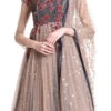 Pink And Grey Net Embroidered Anarkali Suit Party Wear