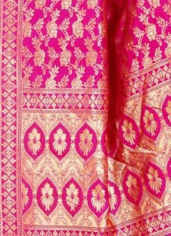 Pink Art Silk Benarasi Dupatta Party Wear