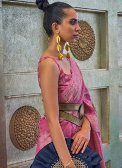 Pink Art Silk Cotton Chikankari Saree Festive Wear 7 Pink Art Silk Cotton Chikankari Saree Festive Wear -C Bazaar Shop pink art silk cotton chikankari saree sasli2112307004 b