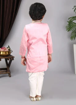 Pink Art Silk Printed Bandi Set Party Wear -C Bazaar Shop pink art silk printed bandi set kdbdsof1118 b