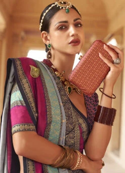 Periwinkle Color Art Silk Saree Festive Wear -C Bazaar Shop pink art silk saree sasli2169769 b