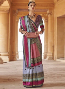 Periwinkle Color Art Silk Saree Festive Wear -C Bazaar Shop pink art silk saree sasli2169769 u