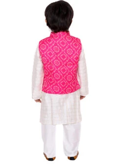 Pink Chanderi Cotton Bandhini Printed Bandi Set Party Wear 5 Pink Chanderi Cotton Bandhini Printed Bandi Set Party Wear -C Bazaar Shop pink chanderi cotton bandhini printed bandi set kdbdgctp052020 b