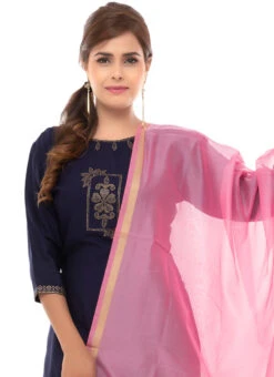 Pink Chanderi Cotton Dupatta Festive Wear -C Bazaar Shop pink chanderi cotton dupatta dpdmfmfd024 b