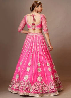 Pink Color Net Embroidered And Zari Work Umbrella Lehenga Wedding Wear 7 Pink Color Net Embroidered And Zari Work Umbrella Lehenga Wedding Wear -C Bazaar Shop pink color net embroidered and zari work umbrella lehenga ghmkns440a b