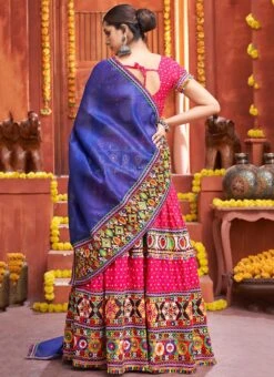 Pink Cotton Embroidery With Mirror Work Chaniya Choli Festive Wear -C Bazaar Shop pink cotton embroidery with mirror work chaniya choli ghska46577009 b